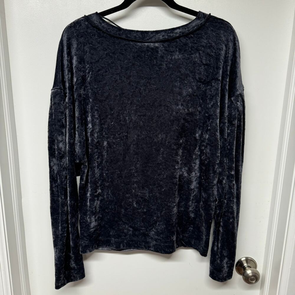 We the Free People Velvet Pullover Sweatshirt Long Sleeve Gray Small Sweater - Picture 2 of 7